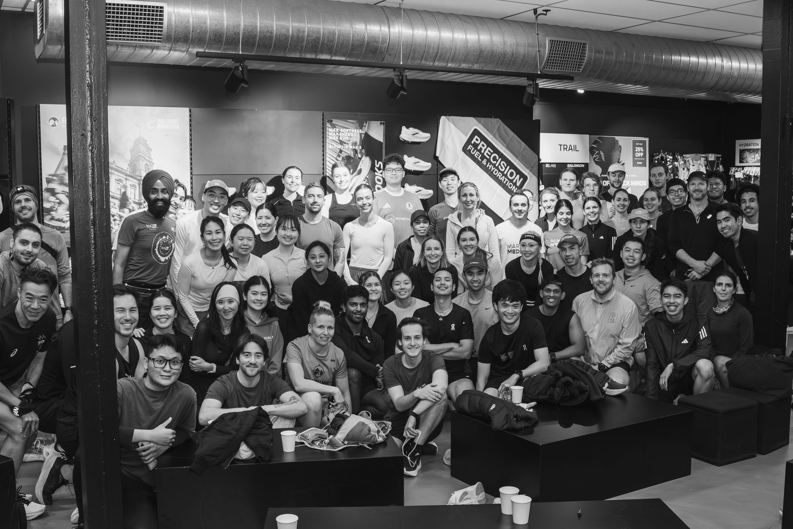 Group photo at the Running Warehouse x Brooks community run in Melbourne
