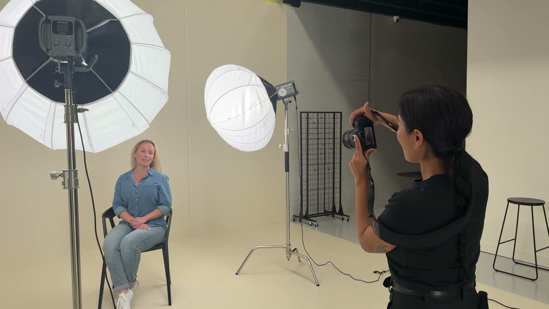 A shoot in progress for Allyjana Marie Creative, frame from the showreel